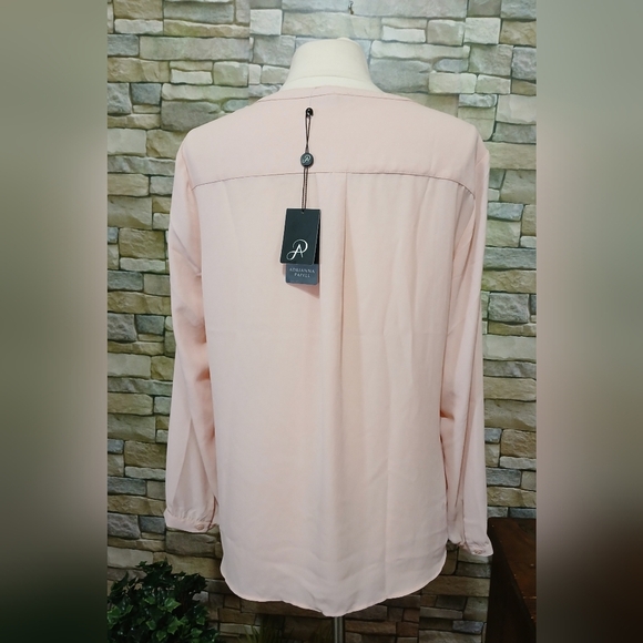 Adrianna Papell Pink Blouse Large New - Picture 2 of 3